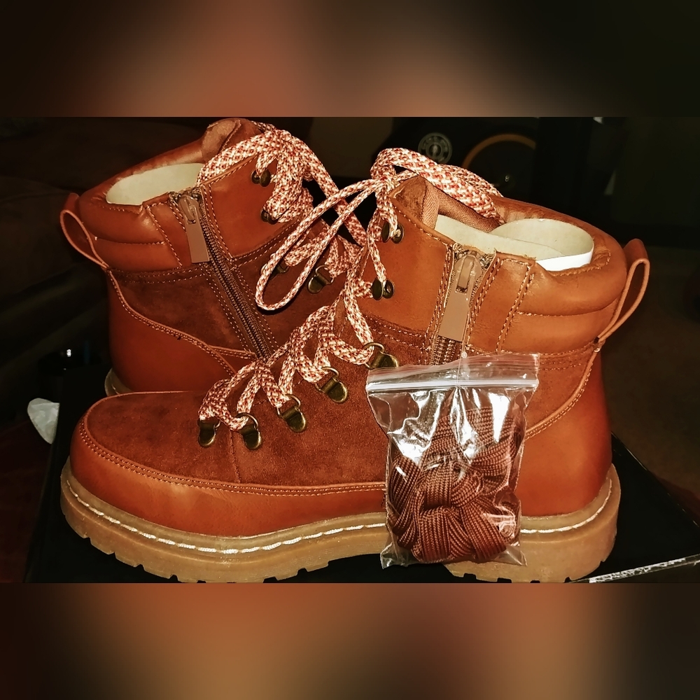 Torrid Brown Hiking Boots With Side Zip